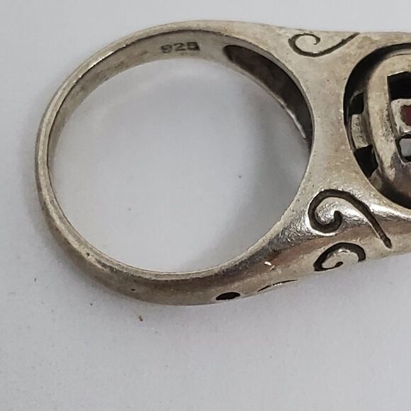 Vintage Sterling Silver Spinning Cross Ring (5.5) - Picture 5 of 6